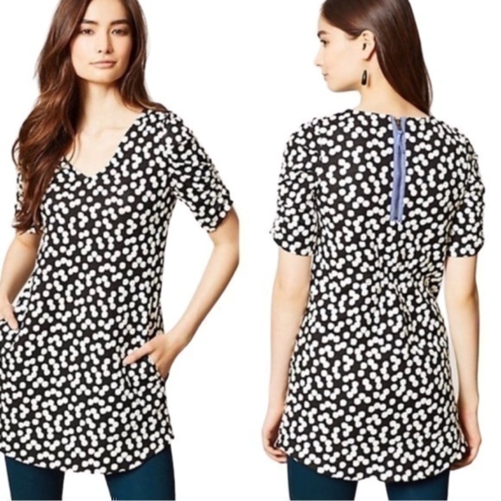 Deletta for Anthropologie Polka Dot Tunic